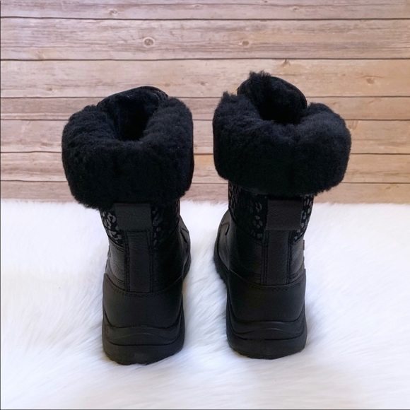 UGG Adirondack III Snow Leopard Black Waterproof Boots - Picture 8 of 10